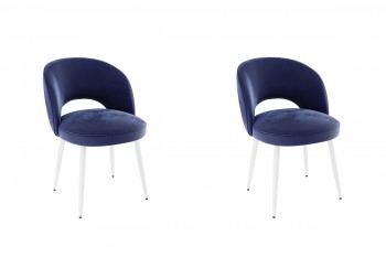 Набор стульев Моли 2 шт (синий велюр/белый) в Тогучине - toguchin.mebel54.com | фото