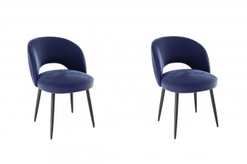 Набор стульев Моли 2 шт (синий велюр/черный) в Тогучине - toguchin.mebel54.com | фото