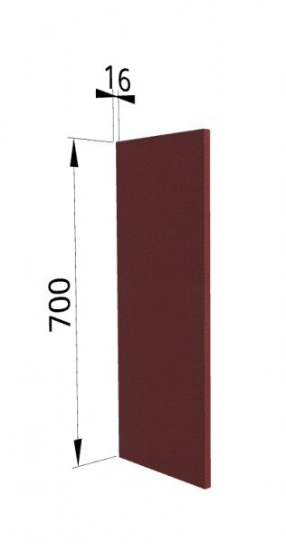 Панель торцевая П Квадро (для шкафа верхнего) Красная кожа в Тогучине - toguchin.mebel54.com | фото