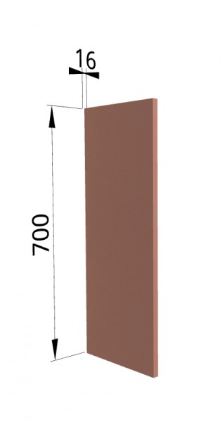 Панель торцевая П Квадро (для шкафа верхнего) Персик софт в Тогучине - toguchin.mebel54.com | фото