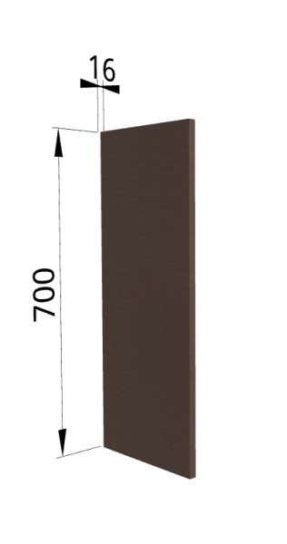 Панель торцевая П Квадро (для шкафа верхнего) Шоколад кожа в Тогучине - toguchin.mebel54.com | фото