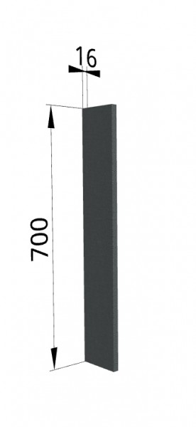 Панель торцевая ПТ 400 Квадро (для шкафа торцевого верхнего) Железо в Тогучине - toguchin.mebel54.com | фото