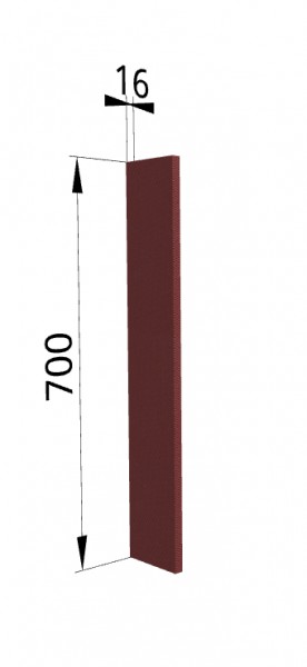 Панель торцевая ПТ 400 Квадро (для шкафа торцевого верхнего) Красная кожа в Тогучине - toguchin.mebel54.com | фото
