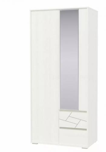 Шкаф 2-х дверный с ящиками Аделина 1000 Рамух белый в Тогучине - toguchin.mebel54.com | фото