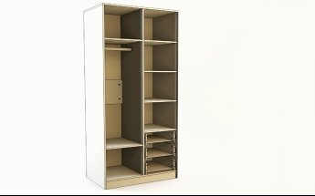 Шкаф 2-х створчатый с ящиками Клаксон (Бежевый/корпус Клен) в Тогучине - toguchin.mebel54.com | фото