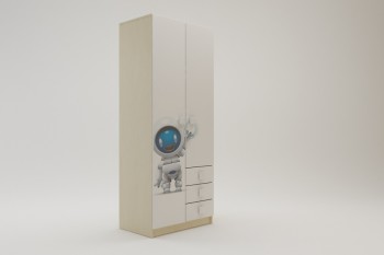 Шкаф 2-х створчатый с ящиками Санни (Белый/корпус Клен) в Тогучине - toguchin.mebel54.com | фото