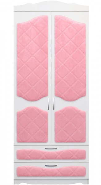 Шкаф 2-х створчатый с ящиками серии Иллюзия 36 Светло-розовый в Тогучине - toguchin.mebel54.com | фото