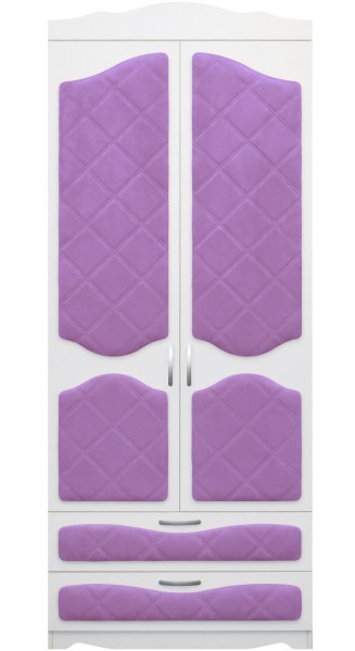 Шкаф 2-х створчатый с ящиками серии Иллюзия 67 Светло-фиолетовый в Тогучине - toguchin.mebel54.com | фото