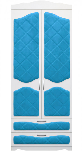 Шкаф 2-х створчатый с ящиками серии Иллюзия 84 Ярко-голубой в Тогучине - toguchin.mebel54.com | фото