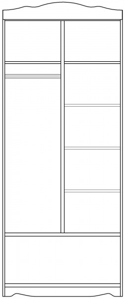 Шкаф 2-х створчатый серии Иллюзия 99 Серый в Тогучине - toguchin.mebel54.com | фото