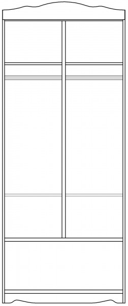 Шкаф 2-х створчатый серии Иллюзия 99 Серый в Тогучине - toguchin.mebel54.com | фото