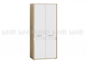 Шкаф 2-х створчатый спальня Фортуна (Дуб сонома/белый глянец) в Тогучине - toguchin.mebel54.com | фото