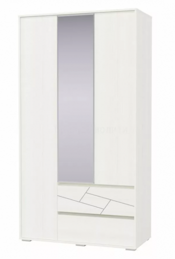 Шкаф 3-х дверный с ящиками Аделина 1200 Рамух белый в Тогучине - toguchin.mebel54.com | фото