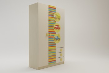 Шкаф 3-х створчатый с ящиками Клаксон (Бежевый/корпус Клен) в Тогучине - toguchin.mebel54.com | фото