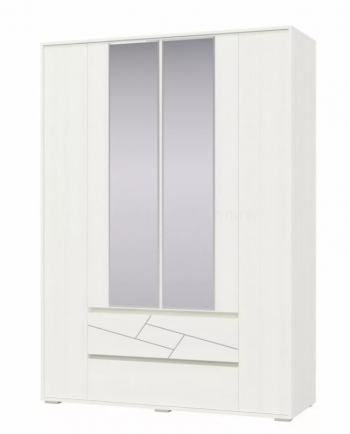Шкаф 4-х дверный с ящиками Аделина 1600 Рамух белый в Тогучине - toguchin.mebel54.com | фото