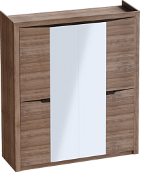 Шкаф четырехдверный Соренто с комплектом полок (3 шт)Дуб стирлинг/Кофе структурный матовый в Тогучине - toguchin.mebel54.com | фото