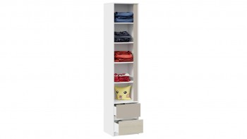 Шкаф для белья комбинированный «Сканди» Дуб Гарден/Белый/Глиняный серый в Тогучине - toguchin.mebel54.com | фото