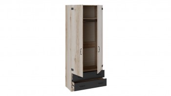 Шкаф для одежды комбинированный «Окланд» (Фон Черный/Дуб Делано) в Тогучине - toguchin.mebel54.com | фото