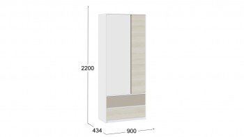 Шкаф для одежды комбинированный «Сканди» Дуб Гарден/Белый/Глиняный серый в Тогучине - toguchin.mebel54.com | фото