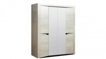 Шкаф для одежды "Лючия" (4-х дв.) (венге / белый) в Тогучине - toguchin.mebel54.com | фото