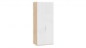 Шкаф для одежды с 2 глухими дверями «Эмбер» Яблоня Беллуно/Белый глянец в Тогучине - toguchin.mebel54.com | фото