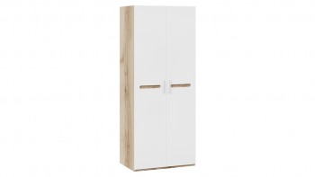 Шкаф для одежды с 2-мя дверями «Фьюжн» Дуб Делано/Белый глянец в Тогучине - toguchin.mebel54.com | фото