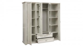 Шкаф для одежды "Сохо" (бетон пайн белый/2 ящика/зеркало) в Тогучине - toguchin.mebel54.com | фото