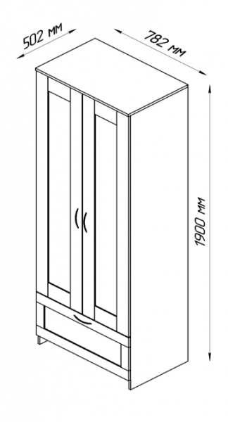 Шкаф двухдверный Сириус с 1 ящиком белый в Тогучине - toguchin.mebel54.com | фото
