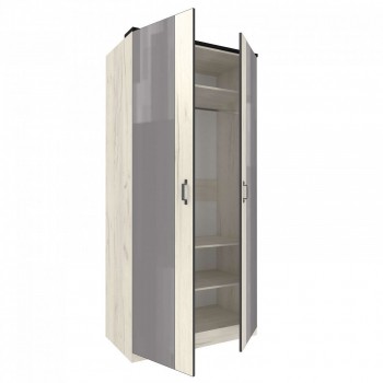 Техно ЛД 678.130.000.007 Шкаф 2-хстворчатый с комбинированными дверями (Дуб Крафт белый/Серый шифер) в Тогучине - toguchin.mebel54.com | фото