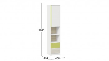 Шкаф комбинированный «Сканди» Дуб Гарден/Белый/Зеленый в Тогучине - toguchin.mebel54.com | фото