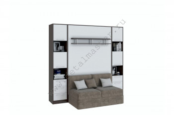 Шкаф-кровать с диваном БЕЛА с полкой ножкой в Тогучине - toguchin.mebel54.com | фото