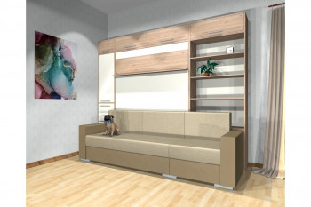 Шкаф-кровать с диваном Каролина в Тогучине - toguchin.mebel54.com | фото