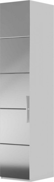 Шкаф ШР-1 зеркало, левый, Вива (Белый/Белый глянец/Платина) в Тогучине - toguchin.mebel54.com | фото
