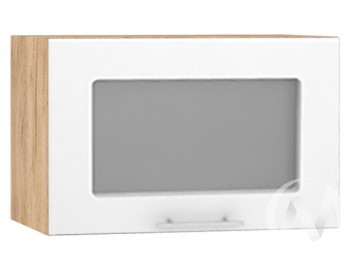 Шкаф со стеклом Валерия-М ШВГС-500 (Белый глянец/Дуб Крафт Золотой/верхний/горизонтальный) в Тогучине - toguchin.mebel54.com | фото