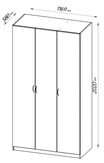 Шкаф трехдверный Пегас белый в Тогучине - toguchin.mebel54.com | фото