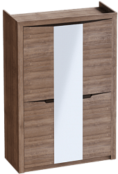 Шкаф трехдверный Соренто Дуб стирлинг/Кофе структурный матовый в Тогучине - toguchin.mebel54.com | фото