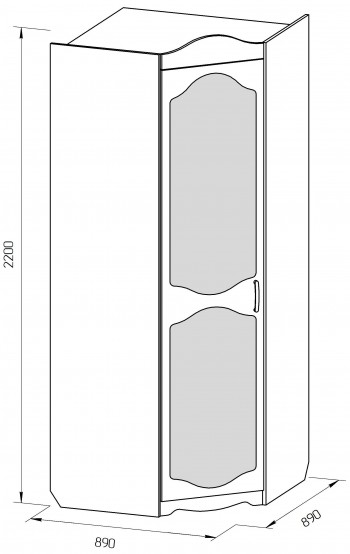Шкаф угловой Иллюзия 71 Бордовый в Тогучине - toguchin.mebel54.com | фото