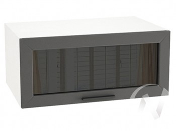 Шкаф верхний Глетчер ШВГС 810 (Маренго силк/белый/горизонт/стекло) в Тогучине - toguchin.mebel54.com | фото