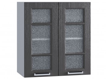 Шкаф верхний со стеклом 600, ШВС 600 (Клен серый/корпус белый) в Тогучине - toguchin.mebel54.com | фото