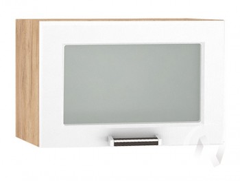 Шкаф верхний со стеклом Прага ШВГС 500 (Белое дерево/корпус дуб крафт золотой) в Тогучине - toguchin.mebel54.com | фото