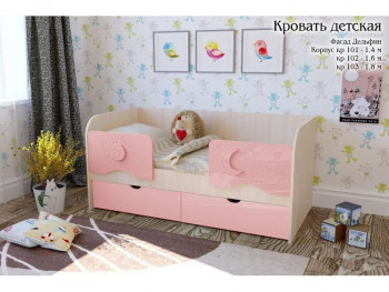 Соня Кровать детская 2 ящика 1.6 Розовый глянец в Тогучине - toguchin.mebel54.com | фото
