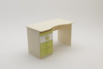 Стол (столешница с выемкой) Эппл (Зеленый/Белый/корпус Клен) в Тогучине - toguchin.mebel54.com | фото