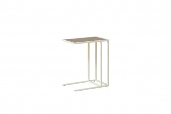 Стол приставной Скандик 42.24 (со стеклом) (металл: белый) в Тогучине - toguchin.mebel54.com | фото