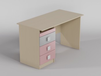 Стол (прямая столешница) Грэйси (Розовый/Серый/корпус Клен) в Тогучине - toguchin.mebel54.com | фото