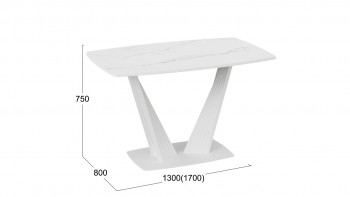 Стол раздвижной «Фабио» Тип 1 (Белый мрамор матовый) в Тогучине - toguchin.mebel54.com | фото