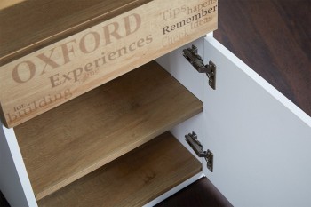 Стол с ящиками «Оксфорд» (Ривьера/Белый с рисунком) в Тогучине - toguchin.mebel54.com | фото