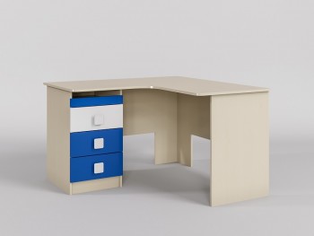 Стол угловой Скай люкс (Синий/Белый/корпус Клен) в Тогучине - toguchin.mebel54.com | фото
