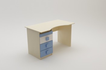 Стол (столешница с выемкой) Скай (Синий/Белый/корпус Клен) в Тогучине - toguchin.mebel54.com | фото