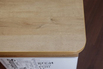 Стол угловой с ящиками «Оксфорд» (Ривьера/Белый с рисунком) в Тогучине - toguchin.mebel54.com | фото