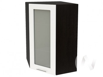 Угловой шкаф со стеклом Валерия-М ШВУС-599 (Белый глянец/Венге/верхний/высокий) в Тогучине - toguchin.mebel54.com | фото